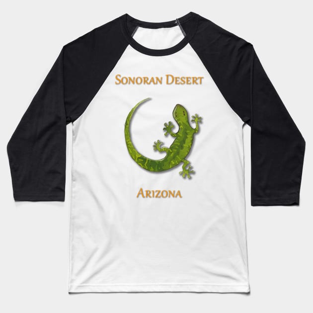 Gecko as seen in the Sonoran Desert of Arizona Baseball T-Shirt by WelshDesigns